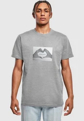 MisterTee T-Shirt Love Sign Tee Grau/Hellgrau/Silber