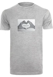 MisterTee T-Shirt Love Sign Tee Grau/Hellgrau/Silber