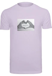MisterTee T-Shirt Love Sign Tee Lila/Fliederfarben