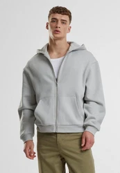 Urban Classics Fluffy Zip Cardigan Hellgrau/Grau/Braun