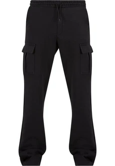 URBAN CLASSICS Cargohose Heavy Straight Leg Cargo Sweatpants Dunkelblau/Schwarz/Khaki