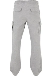 URBAN CLASSICS Cargohose Heavy Straight Leg Cargo Sweatpants Hellgrau/Grau