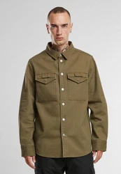 Brandit Langarmhemd Heavy Twill Shirt Dunkelgrün/Braun/Khaki