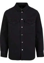 Brandit Langarmhemd Heavy Twill Shirt Schwarz/Dunkelblau