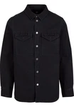 Brandit Langarmhemd Heavy Twill Shirt Schwarz/Dunkelblau