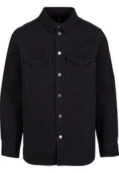Brandit Langarmhemd Heavy Twill Shirt Schwarz/Dunkelblau