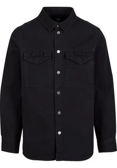 Brandit Langarmhemd Heavy Twill Shirt Schwarz/Dunkelblau