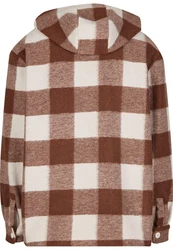 URBAN CLASSICS Allwetterjacke Big Check Jacket With Hood (1) Braun/Beige