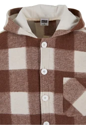 URBAN CLASSICS Allwetterjacke Big Check Jacket With Hood (1) Braun/Beige