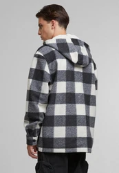 URBAN CLASSICS Allwetterjacke Big Check Jacket With Hood (1) Creme/Grau/Schwarz/Gelb