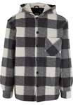 URBAN CLASSICS Allwetterjacke Big Check Jacket With Hood (1) Creme/Grau/Schwarz/Gelb