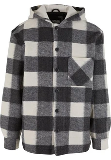 URBAN CLASSICS Allwetterjacke Big Check Jacket With Hood (1) Creme/Grau/Schwarz/Gelb