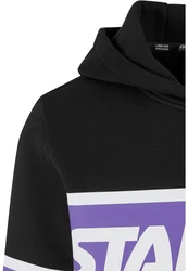 Starter Black Label Kapuzensweatshirt Starter Across Stripe Hoodie Lila/Schwarz
