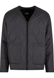 URBAN CLASSICS Winterjacke Urban Classics Padded Quilting Jacket Schwarz/Dunkelgrau/Grau