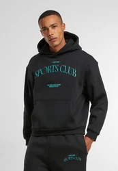 Upscale by Mister Tee Kapuzensweatshirt Another Sports Club Fluffy Hoody Hellblau/Schwarz