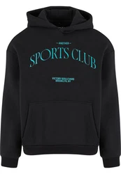 Upscale by Mister Tee Kapuzensweatshirt Another Sports Club Fluffy Hoody Hellblau/Schwarz