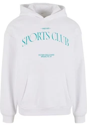 Upscale by Mister Tee Kapuzensweatshirt Another Sports Club Fluffy Hoody Hellblau/Weiß/Grau