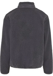 Urban Classics Teddy Jacket With Stand Up Collar (1-St) Dunkelgrau/Hellgrau/Grau