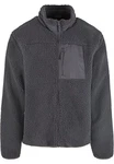 Urban Classics Teddy Jacket With Stand Up Collar (1-St) Dunkelgrau/Hellgrau/Grau