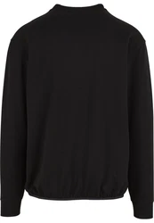 URBAN CLASSICS Rundhalspullover Scuba Zip Pocket Crew Schwarz