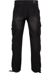 Brandit Cargohose Denim Cargo Pants Schwarz/Dunkelblau/Khaki