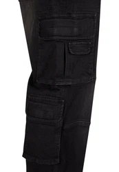 Brandit Cargohose Denim Cargo Pants Schwarz/Dunkelblau/Khaki