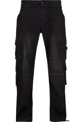 Brandit Cargohose Denim Cargo Pants Schwarz/Dunkelblau/Khaki