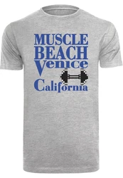 MisterTee T-Shirt Venice Beach Tee Blau/Grau/Gold