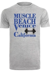 MisterTee T-Shirt Venice Beach Tee Blau/Grau/Gold