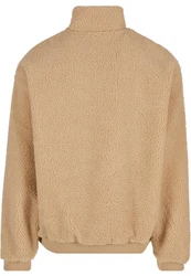 URBAN CLASSICS Kapuzensweatshirt Oversized Teddy Troyer Braun/Beige/Khaki