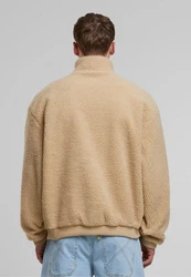 URBAN CLASSICS Kapuzensweatshirt Oversized Teddy Troyer Braun/Beige/Khaki