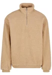 URBAN CLASSICS Kapuzensweatshirt Oversized Teddy Troyer Braun/Beige/Khaki