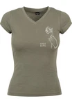 MisterTee T-Shirt Ladies Only Love Tee Dunkelgrün/Khaki/Grau/Braun
