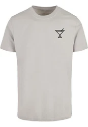 Merchcode T-Shirt Merchcode Summer - Cocktail T-Shirt Grau/Khaki/Hellgrau