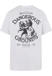 Upscale by Mister Tee Dangerous Grounds Oversize Tee Creme/Grau/Braun/Weiß