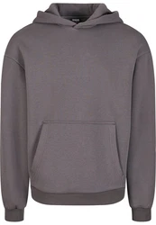 URBAN CLASSICS Kapuzensweatshirt Fluffy Hoody Dunkelgrau/Hellgrau/Grau/Braun