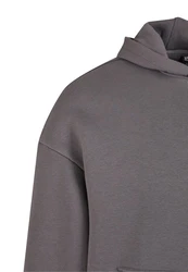 URBAN CLASSICS Kapuzensweatshirt Fluffy Hoody Dunkelgrau/Hellgrau/Grau/Braun