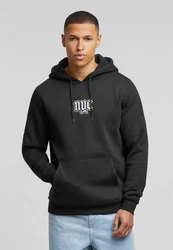 MisterTee Kapuzensweatshirt NYC Old English Wording Patch Hoody (1-tlg) Schwarz/Dunkelgrau