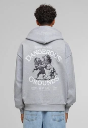 Upscale by Mister Tee Dangerous Grounds Oversize Zip Hoody Dunkelgrau/Grau/Silber/Braun