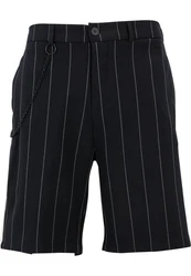 2Y Studios Sweatshorts Wide Pinstripe Shorts Dunkelblau/Schwarz