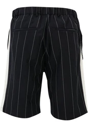 2Y Studios Sweatshorts Wide Pinstripe Shorts Dunkelblau/Schwarz