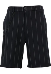 2Y Studios Sweatshorts Wide Pinstripe Shorts Dunkelblau/Schwarz