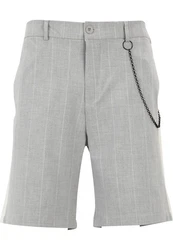 2Y Studios Sweatshorts Wide Pinstripe Shorts Grau