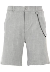2Y Studios Sweatshorts Wide Pinstripe Shorts Grau