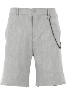 2Y Studios Sweatshorts Wide Pinstripe Shorts Grau