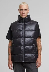 URBAN CLASSICS Recycled Big Puffer Vest Schwarz
