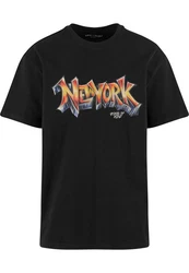 Upscale by Mister Tee T-Shirt NY Graffiti Oversize Tee Schwarz/Rosa