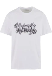Upscale by Mister Tee T-Shirt NY Graffiti Oversize Tee Weiß/Grau/Silber/Dunkelblau/Rosa