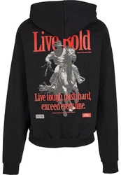 MisterTee Live Bold Oversize Hoody Rot/Schwarz/Orange