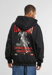 MisterTee Live Bold Oversize Hoody Rot/Schwarz/Orange